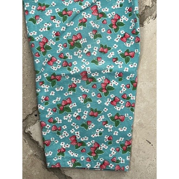 Mini Boden Girls 13 14Y 164cm Teal Strawberry Floral Print Leggings Cropped - Picture 6 of 7